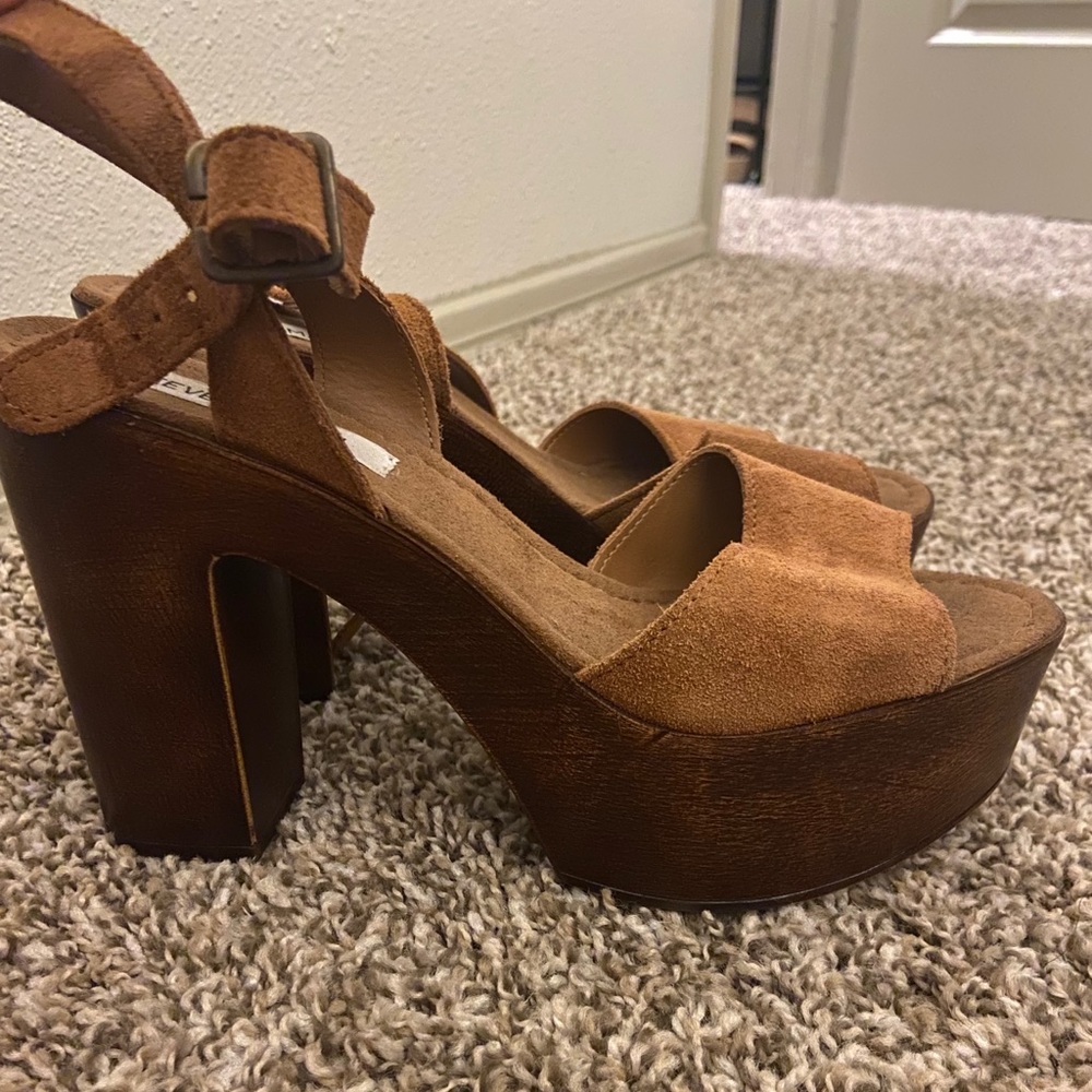 Steve Madden - Brown Chunky Wood Heels